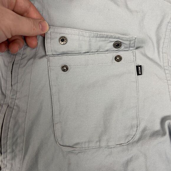 Nike SB Vista Long Sleeve Woven Blue Zip Up Shirt Jacket Shacket Denim Pockets - Picture 3 of 7